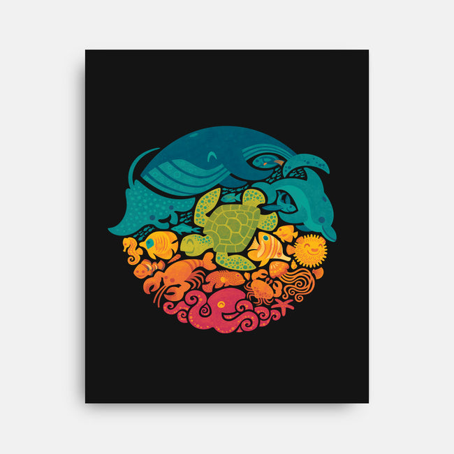 Aquatic Rainbow-none stretched canvas-Waynem