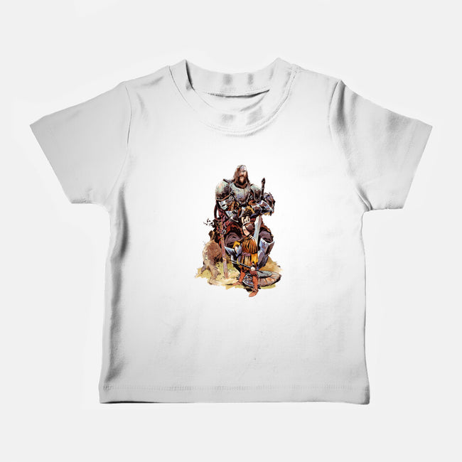 Arya and the Hound-baby basic tee-Matias Bergara