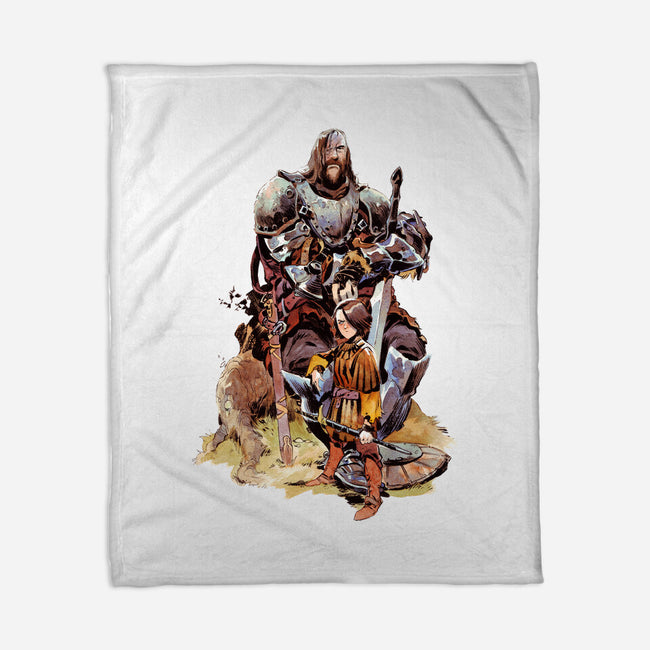 Arya and the Hound-none fleece blanket-Matias Bergara