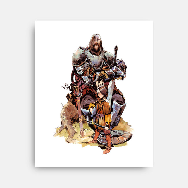 Arya and the Hound-none stretched canvas-Matias Bergara