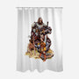 Arya and the Hound-none polyester shower curtain-Matias Bergara