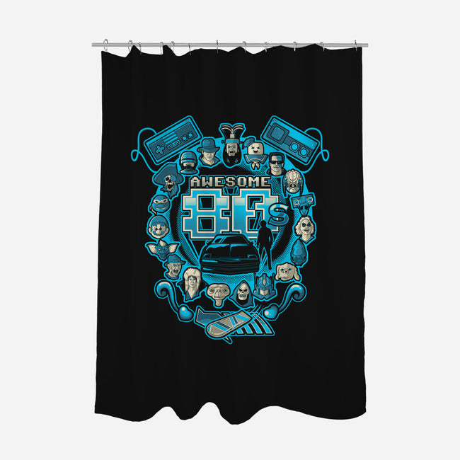 Awesome 80s-none polyester shower curtain-Letter_Q