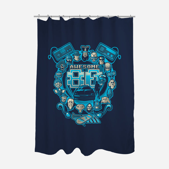Awesome 80s-none polyester shower curtain-Letter_Q