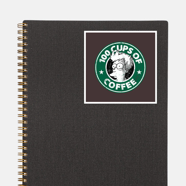 100 Cups of Coffee-none glossy sticker-Barbadifuoco