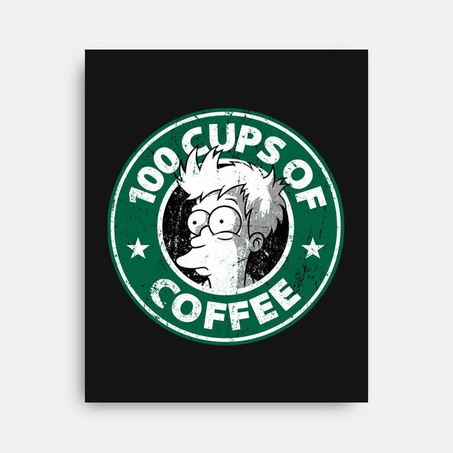 100 Cups of Coffee-none stretched canvas-Barbadifuoco