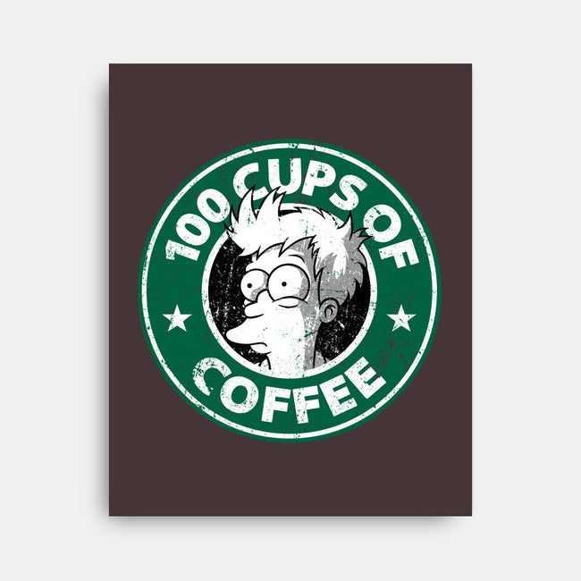 100 Cups of Coffee-none stretched canvas-Barbadifuoco