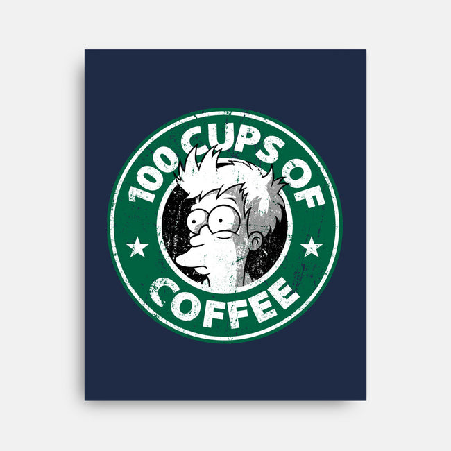 100 Cups of Coffee-none stretched canvas-Barbadifuoco