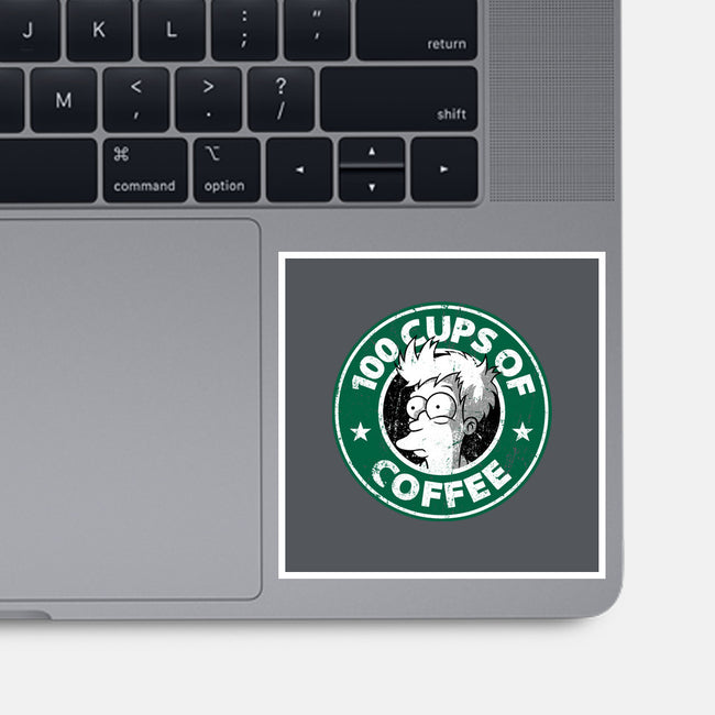 100 Cups of Coffee-none glossy sticker-Barbadifuoco
