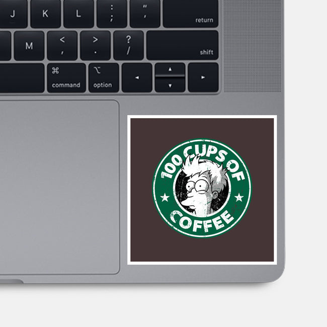 100 Cups of Coffee-none glossy sticker-Barbadifuoco