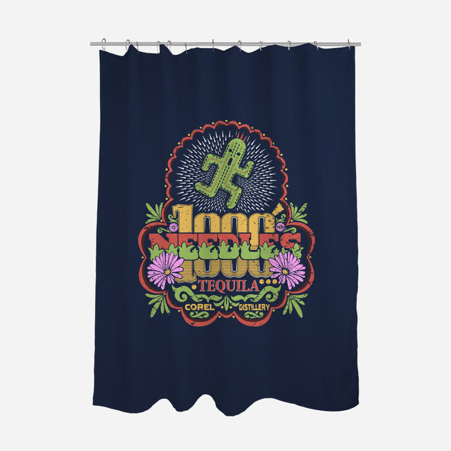1000 Needles-none polyester shower curtain-KindaCreative