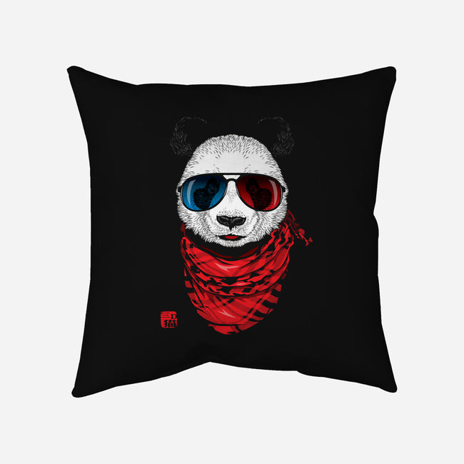 3D Panda-none non-removable cover w insert throw pillow-jun087