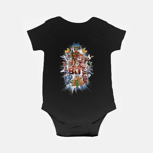 80's BEST FRIENDS-baby basic onesie-Skullpy