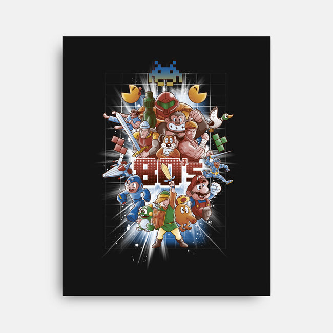 80's BEST FRIENDS-none stretched canvas-Skullpy