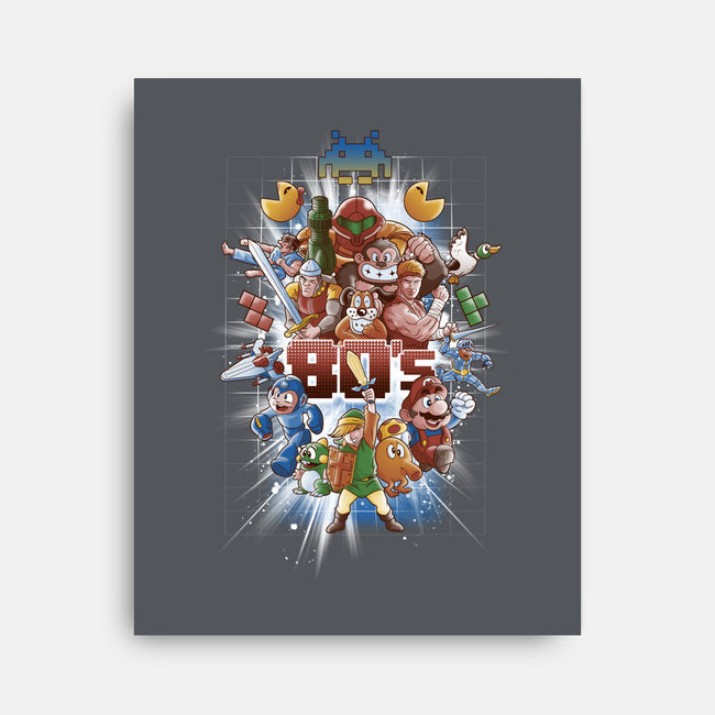 80's BEST FRIENDS-none stretched canvas-Skullpy