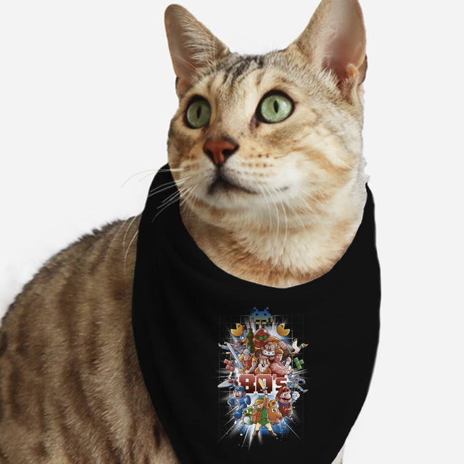 80's BEST FRIENDS-cat bandana pet collar-Skullpy