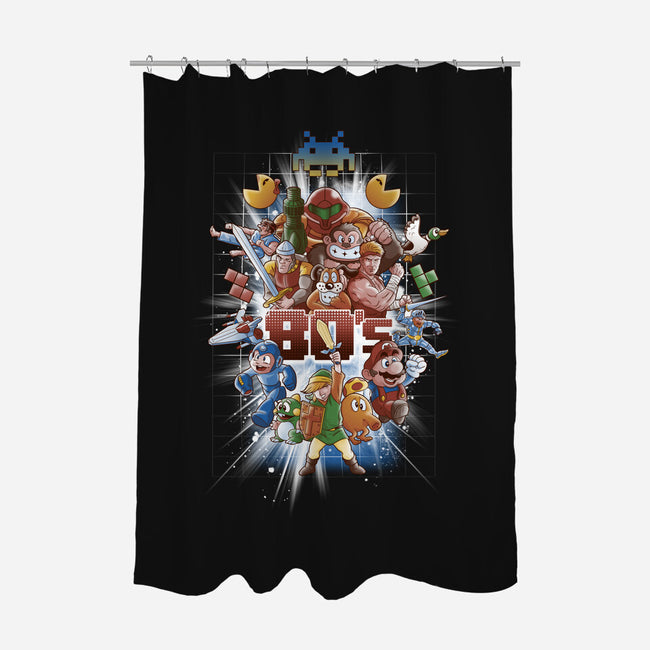 80's BEST FRIENDS-none polyester shower curtain-Skullpy