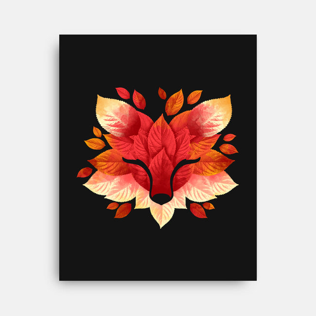 Fox of Leaves-none stretched canvas-NemiMakeit