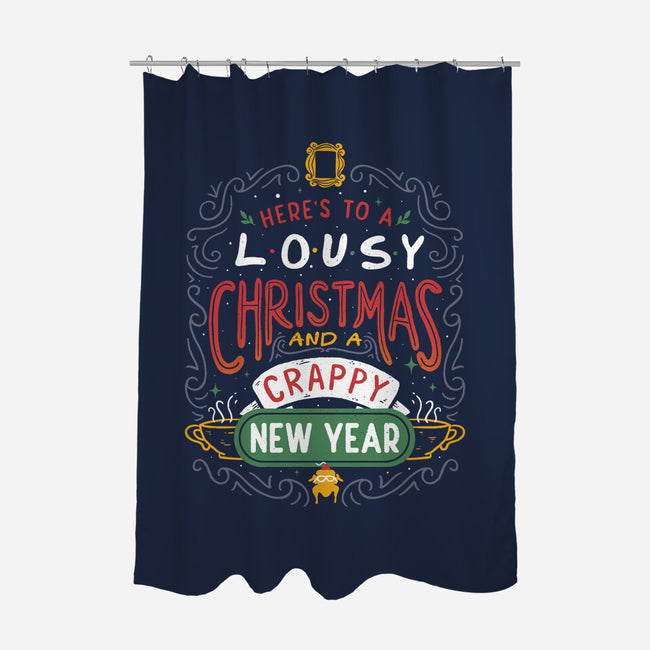 Friendly Christmas-none polyester shower curtain-eduely