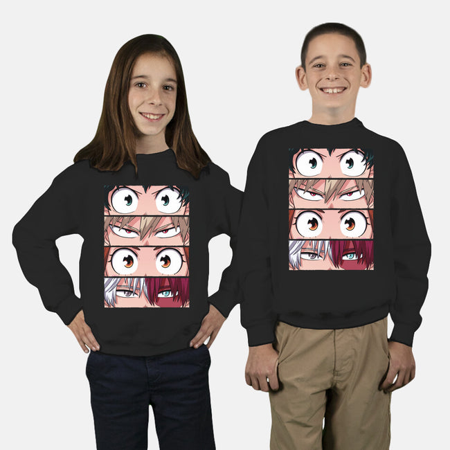 Hero Eyes-youth crew neck sweatshirt-danielmorris1993