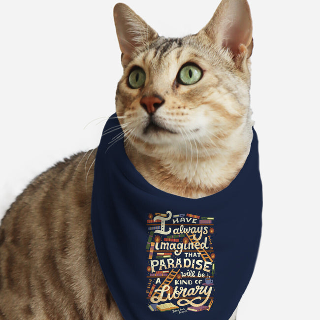 Library is Paradise-cat bandana pet collar-risarodil