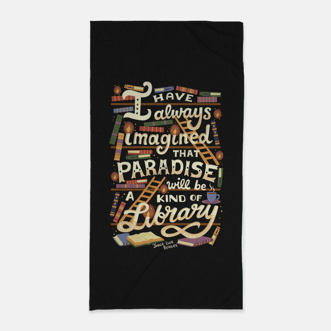 Library is Paradise-none beach towel-risarodil