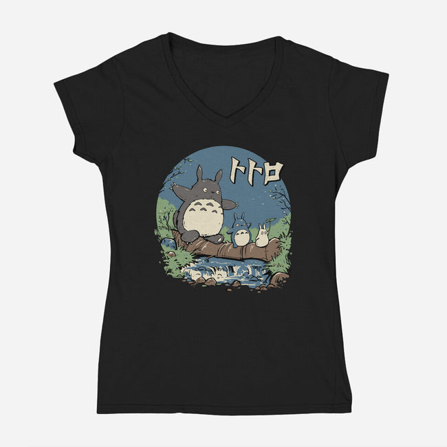 Neighbors in the Woods-womens v-neck tee-vp021
