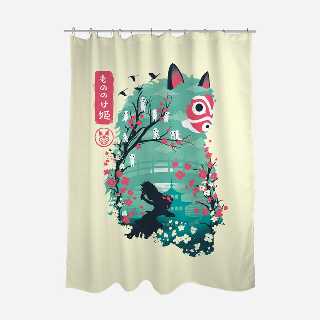 UKIYO E PRINCESS-none polyester shower curtain-dandingeroz