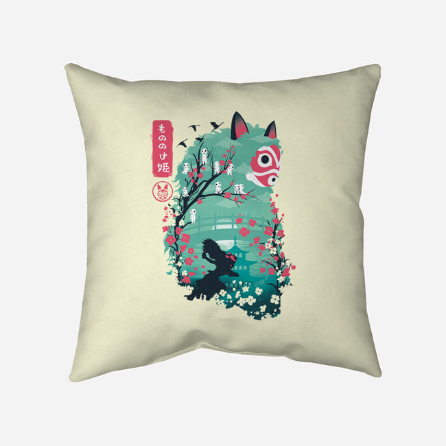 UKIYO E PRINCESS-none removable cover w insert throw pillow-dandingeroz