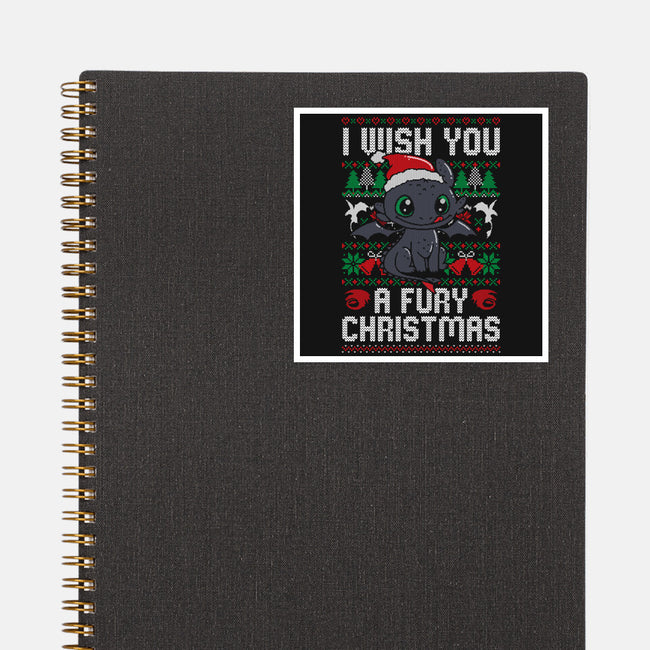 Fury Christmas-none glossy sticker-eduely