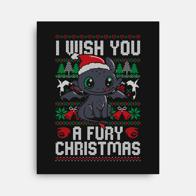 Fury Christmas-none stretched canvas-eduely