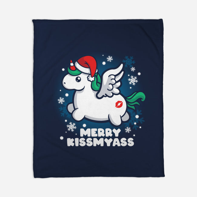 Merry Kiss My Ass-none fleece blanket-NemiMakeit