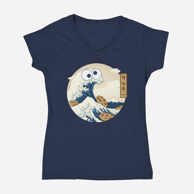Cookiegawa Wave-womens v-neck tee-glassstaff