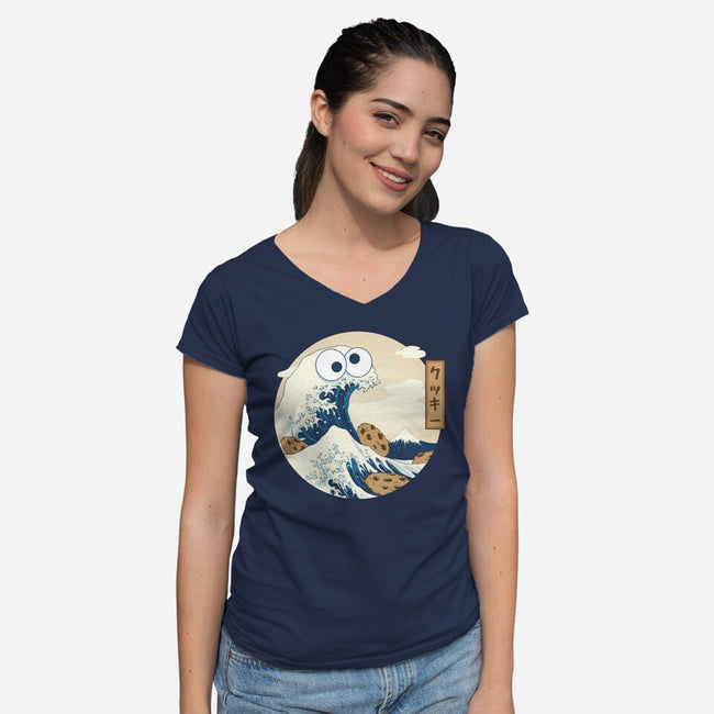 Cookiegawa Wave-womens v-neck tee-glassstaff