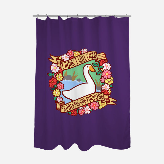 Problematic Goose-none polyester shower curtain-starsalts