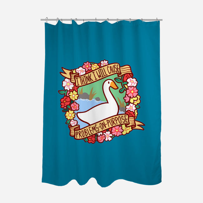 Problematic Goose-none polyester shower curtain-starsalts