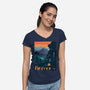 Bigfoot National Park-womens v-neck tee-heydale