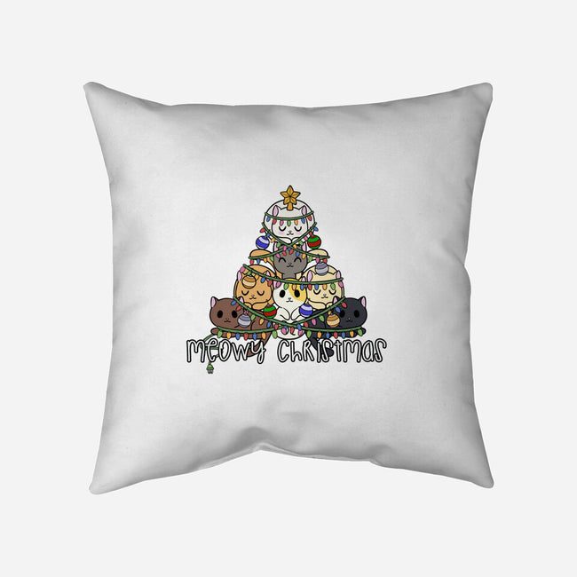 A Very Meowy Christmas-none removable cover w insert throw pillow-kosmicsatellite