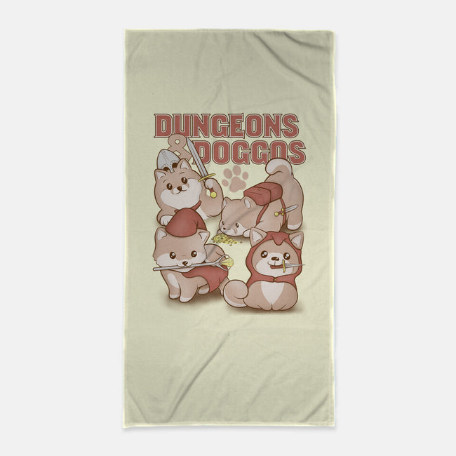 Dungeons and Doggos-none beach towel-glassstaff