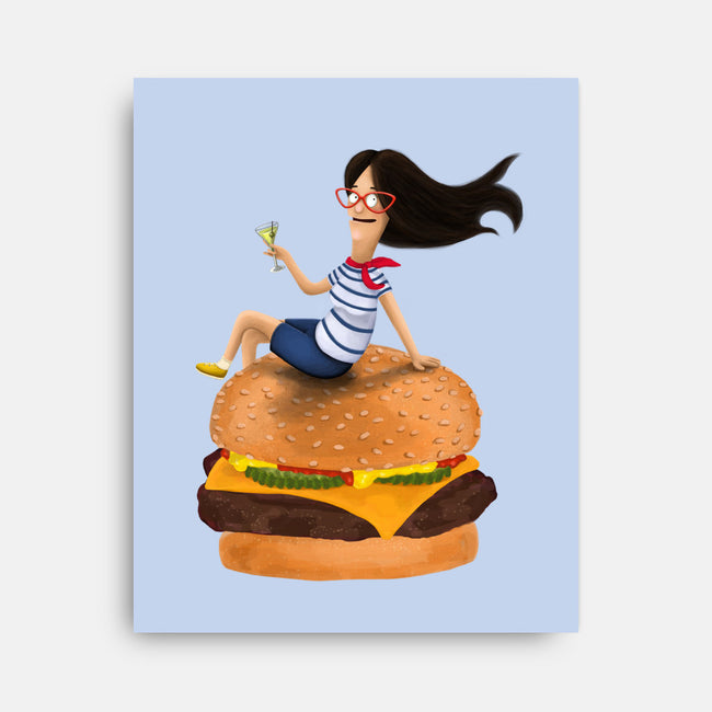 Burger Mom-none stretched canvas-miaecook