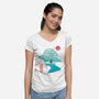 Good Day to Sail-womens v-neck tee-kkdesign