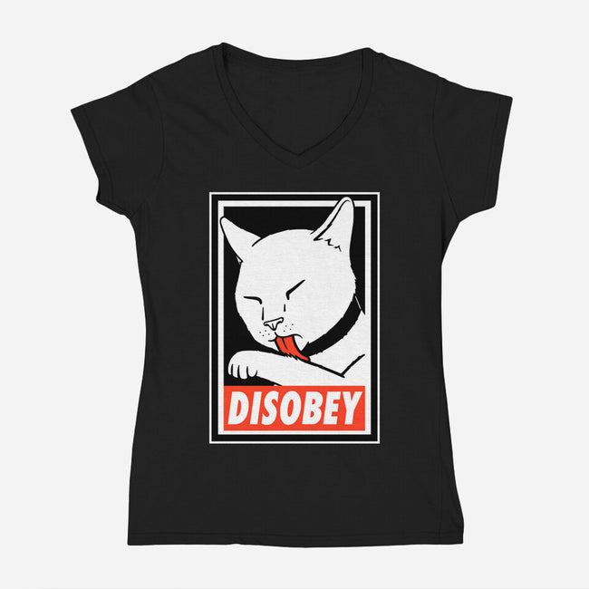 DISOBEY!-womens v-neck tee-Raffiti