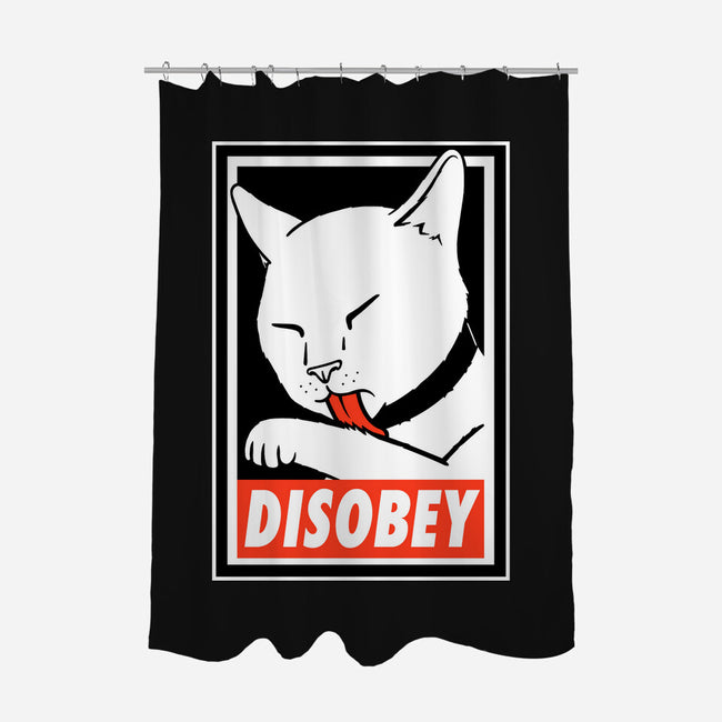 DISOBEY!-none polyester shower curtain-Raffiti