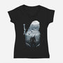 Wild Hunt Silhouette-womens v-neck tee-dandingeroz