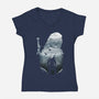 Wild Hunt Silhouette-womens v-neck tee-dandingeroz
