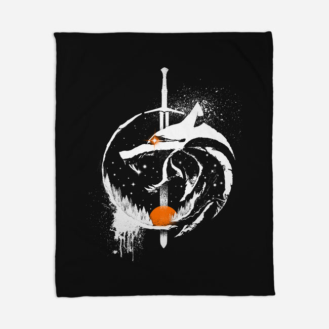 Grungewolf-none fleece blanket-artyx21