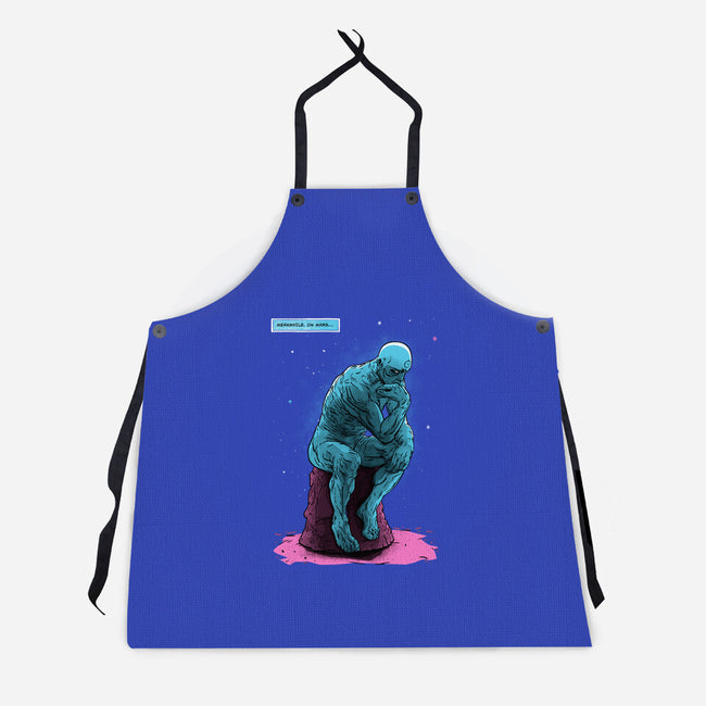 Blue Thinker-unisex kitchen apron-teesgeex