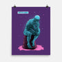 Blue Thinker-none matte poster-teesgeex