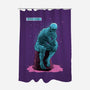 Blue Thinker-none polyester shower curtain-teesgeex