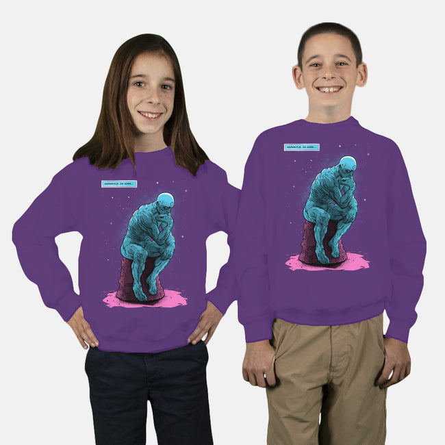 Blue Thinker-youth crew neck sweatshirt-teesgeex