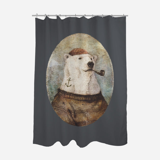 Onto the Shore-none polyester shower curtain-Mike Koubou